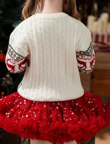 Pulover Shein Kids, alb