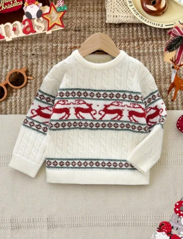 Pulover Shein Kids, alb