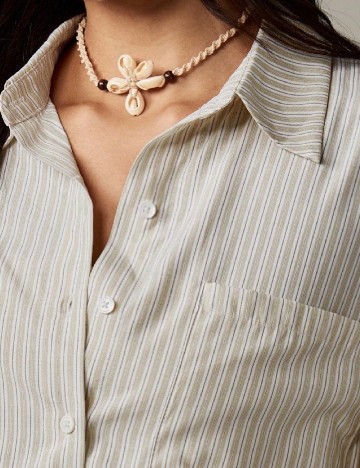 Camasa Missguided, alb/bej