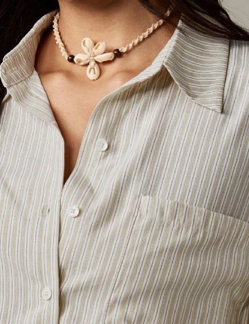 Camasa Missguided, alb/bej