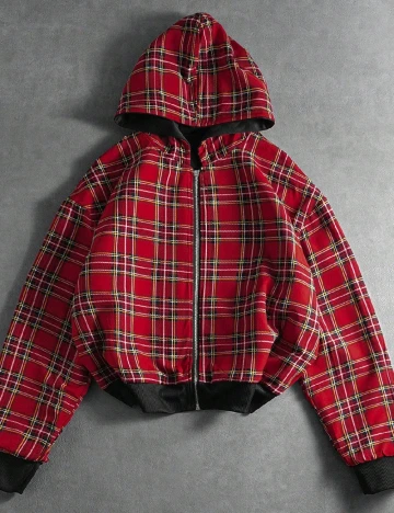 Jacheta reversibila SHEIN, negru/rosu