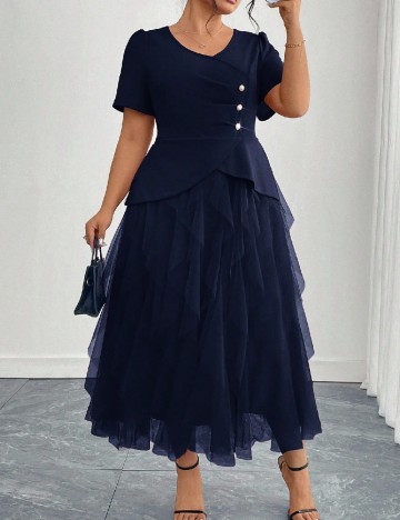 Rochie lunga SHEIN CURVE, bleumarin