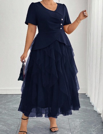 Rochie lunga SHEIN CURVE, bleumarin