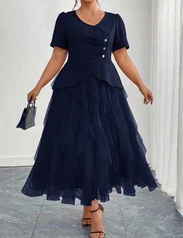 Rochie lunga SHEIN CURVE, bleumarin