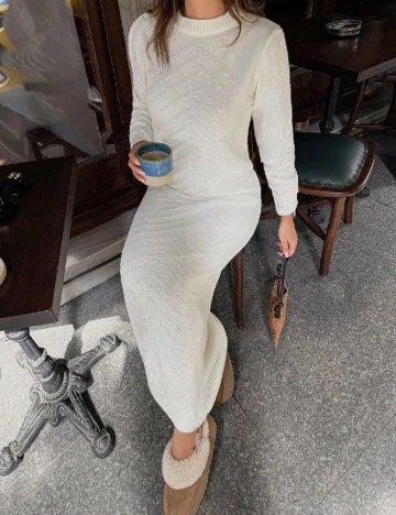 Rochie lunga SHEIN, ecru