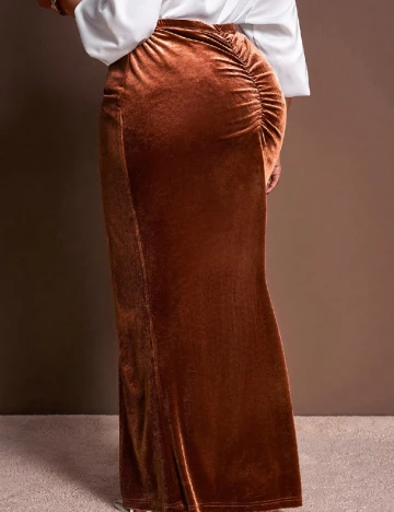 Fusta SHEIN CURVE, maro