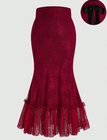 Fusta SHEIN CURVE, rosu
