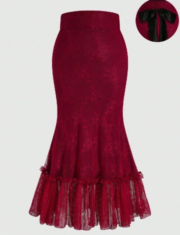 Fusta SHEIN CURVE, rosu