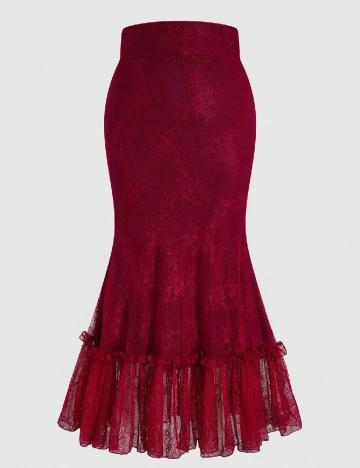 Fusta SHEIN CURVE, rosu