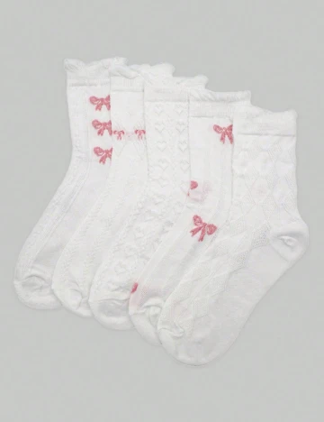 Set sosete 5 perechi Romwe, alb