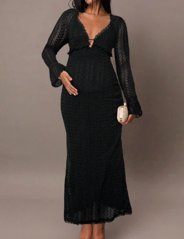 Rochie lunga SHEIN Maternity, negru