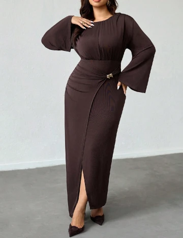 Rochie lunga SHEIN CURVE, maro