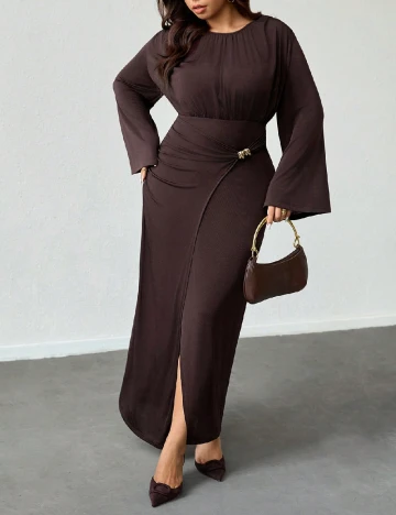 Rochie lunga SHEIN CURVE, maro