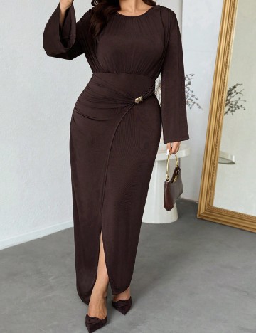 Rochie lunga SHEIN CURVE, maro