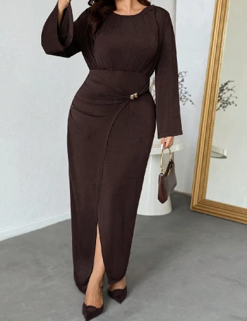 Rochie lunga SHEIN CURVE, maro