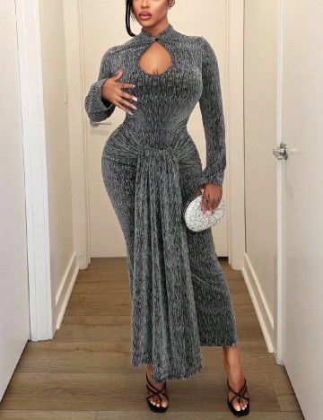 
						Rochie lunga SHEIN CURVE, argintiu/negru
