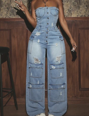 Salopeta SHEIN, albastru