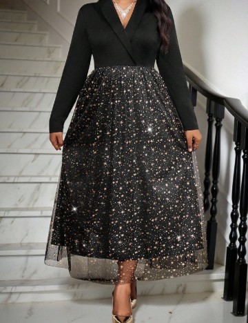 Rochie lunga SHEIN CURVE, negru