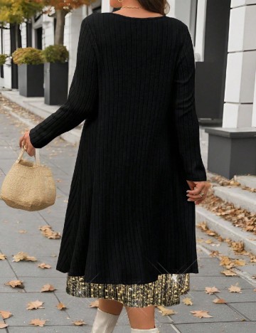 Set Rochie si Cardigan SHEIN CURVE, negru