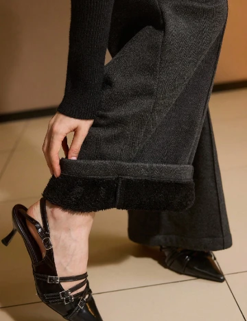 Pantaloni MOTF, gri inchis