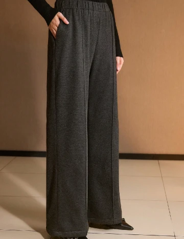 Pantaloni MOTF, gri inchis