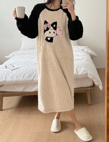 Rochie de noapte SHEIN, crem