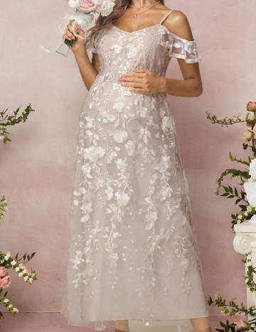 
						Rochie medie SHEIN Maternity, crem