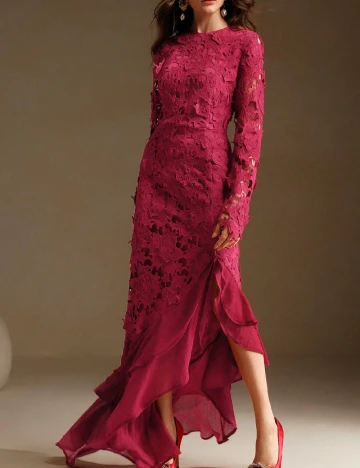 Rochie lunga Anewsta, roz