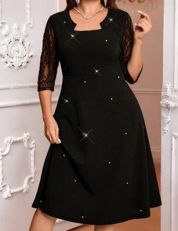 Rochie medie SHEIN CURVE, negru