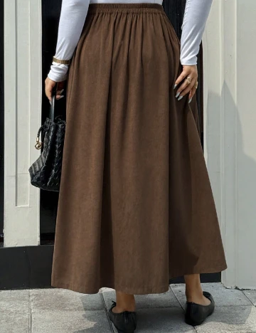 Fusta Dazy Plus Size, maro