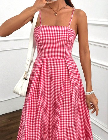 Rochie lunga SHEIN, alb/roz