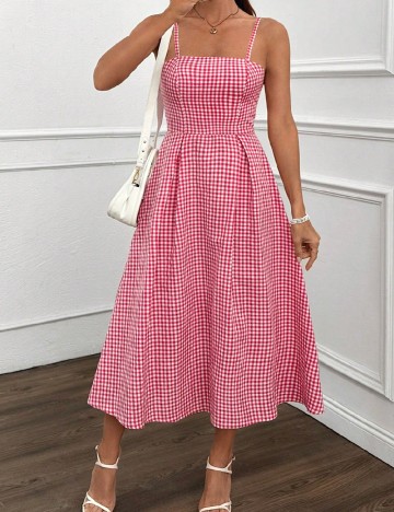 Rochie lunga SHEIN, alb/roz