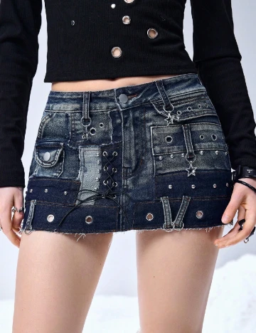 Fusta pantalon Romwe, albastru