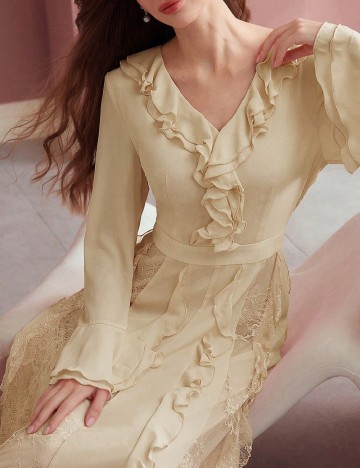 Rochie lunga SHEIN, crem