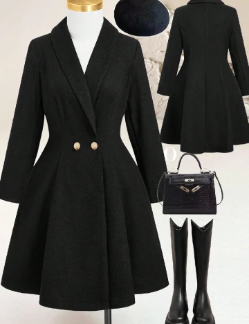 Palton SHEIN CURVE, negru