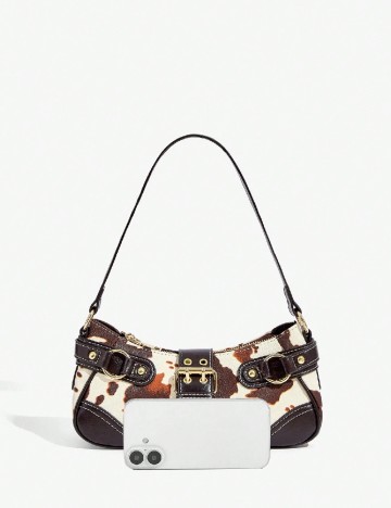 Geanta SHEIN, maro/alb