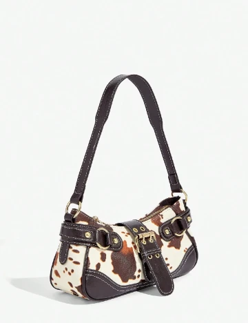 Geanta SHEIN, maro/alb