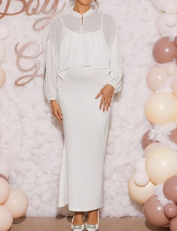 Set rochie si bluza SHEIN Maternity, alb