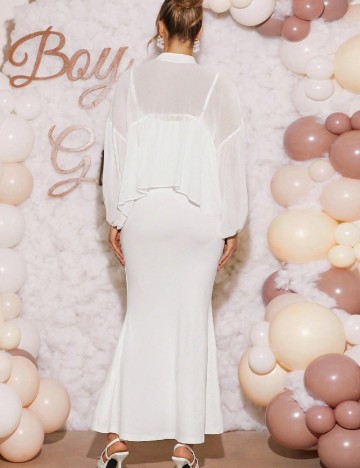 Set rochie si bluza SHEIN Maternity, alb