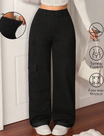 Pantaloni SHEIN CURVE, negru