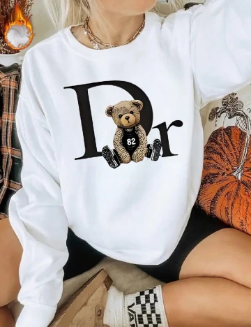 Bluza Oversize SHEIN, alb