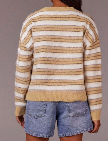 Pulover SHEIN, galben/alb