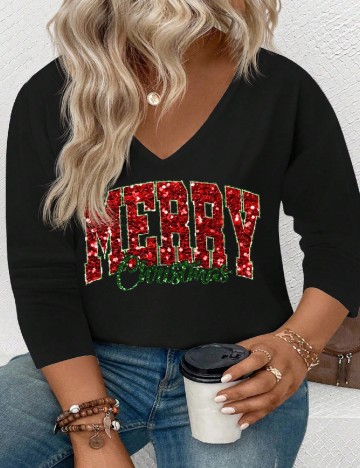 Bluza SHEIN CURVE, negru