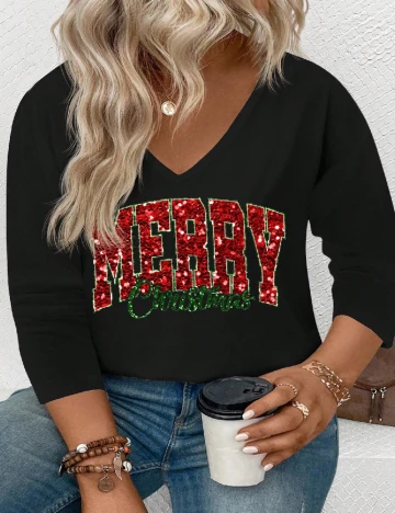 Bluza SHEIN CURVE, negru