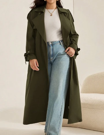 Trench SHEIN CURVE, verde