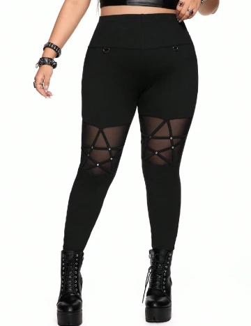 Pantaloni Romwe Plus Size, negru