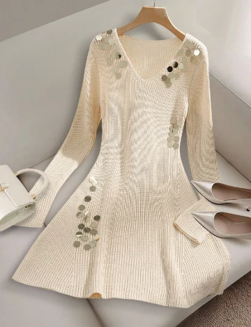 Rochie scurta SHEIN, crem