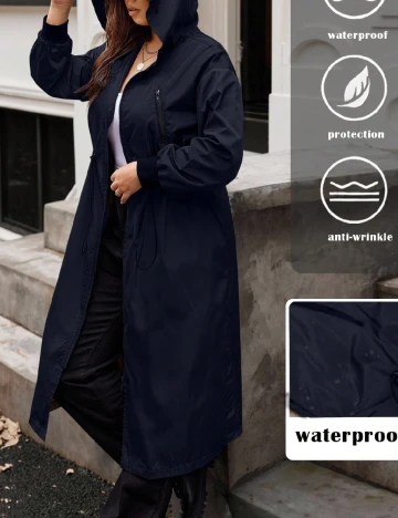 Geaca de ploaie SHEIN CURVE, bleumarin