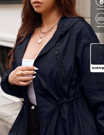 Geaca de ploaie SHEIN CURVE, bleumarin