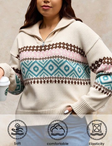 Pulover SHEIN CURVE, bej